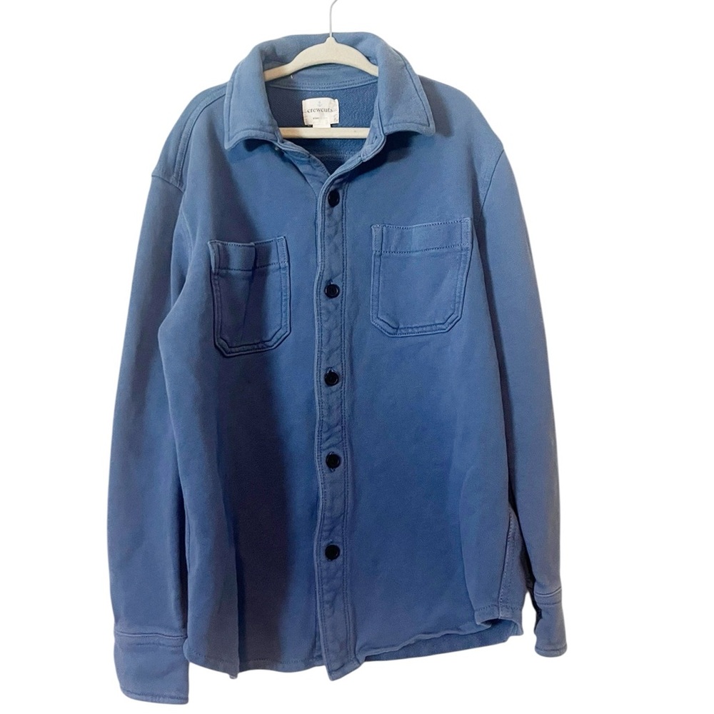 Crewcuts‎ J.Crew Blue Kids’ Cotton Button Down Jacket Size Medium